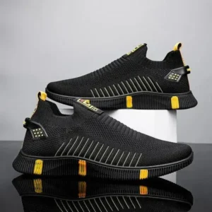 Whataoffers Men'S Casual Breathable Stripe Sneakers