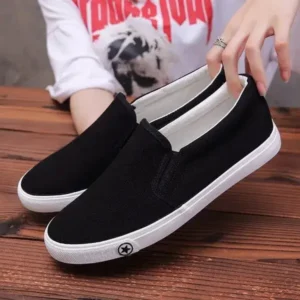 Whataoffers Men'S Casual Solid Color Wear-Resistant Canvas Shoes