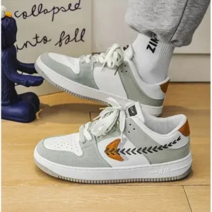 Whataoffers Men'S Fashion Color-Blocking Breathable Low-Top Sneakers