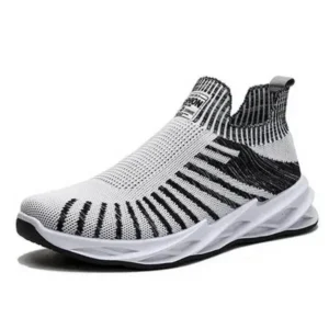 Whataoffers Men'S Fashion Mesh Breathable Lightweight Stripe Sneakers