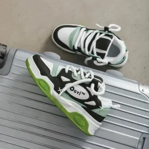 Whataoffers Men'S Fashion Color Block Low Top Breathable Sneakers