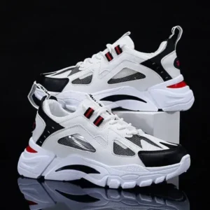 Whataoffers Men'S Casual Thick-Soled Color-Block Breathable Sneakers