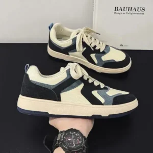 Whataoffers Men'S Fashion Color Block Canvas Sneakers