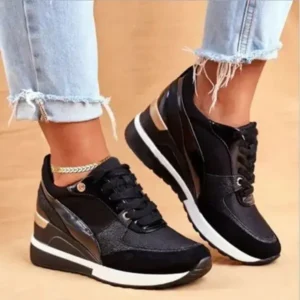 Whataoffers Women Bigger Sizes Stitching Design Sneakers