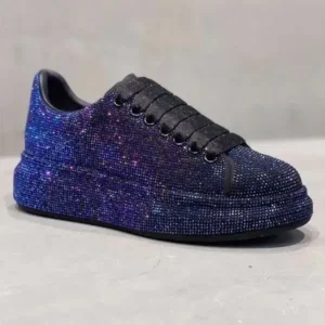 Whataoffers Night Star Rhinestone Platform Sneakers