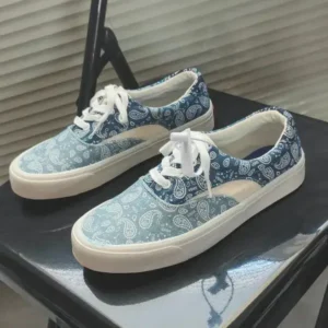 Whataoffers Vintage Breathable Printed Canvas Shoes