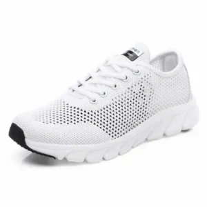 Whataoffers Women Fashion Sports Lace Up Hollow Design Mesh Breathable Sneakers