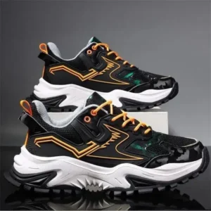 Whataoffers Men Casual Breathable Color Block Sneakers