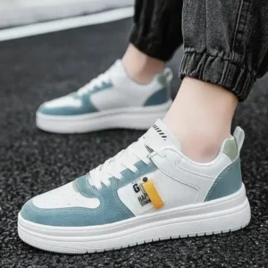 Whataoffers Men Fashion Color Matching Low Top Sneakers