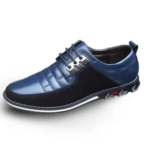 Whataoffers Men Casual Check Pu Shoes