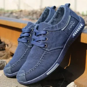 Whataoffers Men Casual Breathable Low Top Canvas Shoes