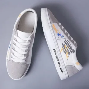 Whataoffers Men Casual Breathable Canvas Shoes