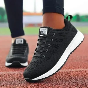 Whataoffers Women Casual Lace-Up Design Mesh Breathable Sneakers