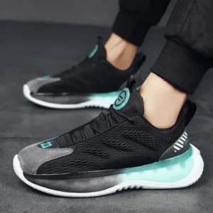 Whataoffers Men Spring Autumn Fashion Casual Colorblock Mesh Breathable Rubber Platform Shoes Sneakers