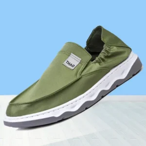 Whataoffers Men Fashion Breathable Canvas Shoes