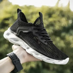 Whataoffers Men Fashion Breathable Mesh Hollow Lightweight Sports Shoes