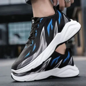 Whataoffers Men Fashion Color Matching Breathable Running Sneakers