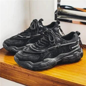 Whataoffers Men'S Fashion Breathable Thick Sole Low Top Sneakers