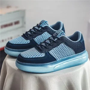 Whataoffers Men'S Fashion Mesh Breathable Lightweight Platform Sneakers