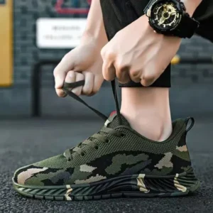 Whataoffers Men'S Casual Mesh Breathable Camouflage Sneakers