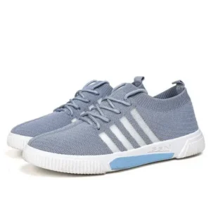 Whataoffers Men'S Fashion Stripe Lightweight Breathable Low Top Sneakers