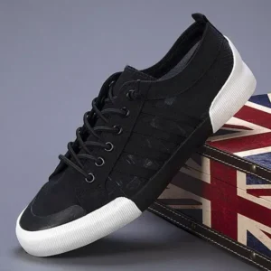 Whataoffers Men'S Casual Breathable Stripe Canvas Shoes