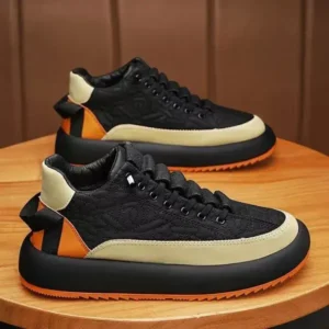 Whataoffers Men Casual Color-Block Thick-Soled High-Top Sneakers