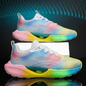 Whataoffers Men'S Casual Gradient Color Shock-Absorbing Track And Field Racing Running Sneakers