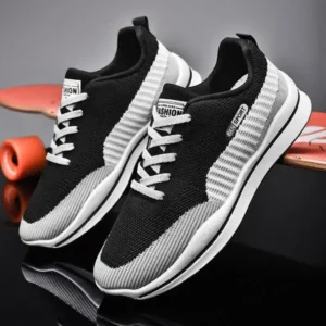 Whataoffers Men'S Casual Color-Block Mesh Breathable Soft-Soled Sneakers