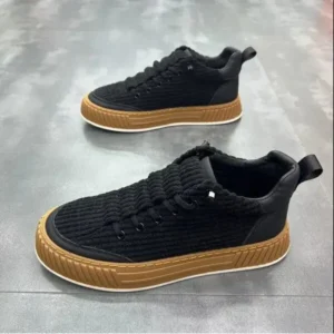 Whataoffers Men Fashion Suede Thick Sole Non-Slip Breathable Sneakers