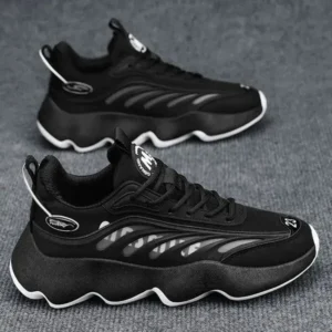 Whataoffers Men'S Fashion Thick Sole Low Top Breathable Sneakers