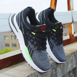 Whataoffers Men Casual Breathable Color Block Low Top Sneakers