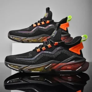 Whataoffers Men'S Casual Breathable Mesh Multicolor Jelly Sole Sneakers