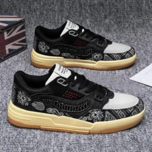 Whataoffers Men'S Fashion Denim Graffiti Sneakers