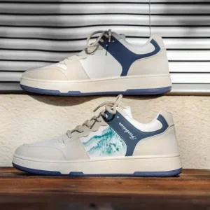 Whataoffers Men'S Casual Landscape Painting Printed Sneakers