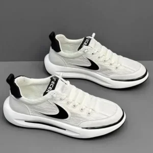 Whataoffers Men Fashion Color Block Breathable Mesh Low Top Sneakers