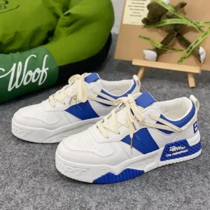 Whataoffers Men'S Fashion Color Block Pu Platform Sneakers