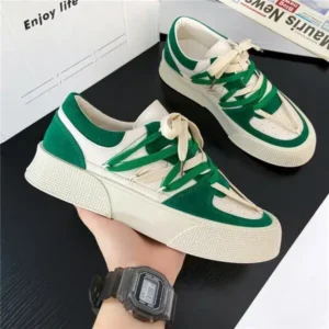 Whataoffers Men'S Fashion Color Matching Breathable Canvas