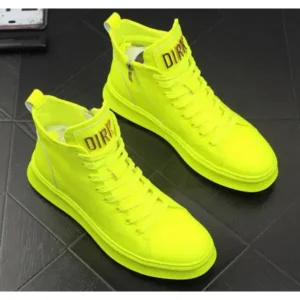 Whataoffers Men'S Fashion Bright Color High-Top Sneakers