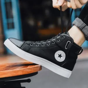 Whataoffers Men'S Fashion Retro Canvas High Top Shoes