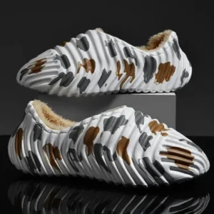 Whataoffers Men'S Fashion Camouflage Coconut Shape Fleece Warm Plush Shoes