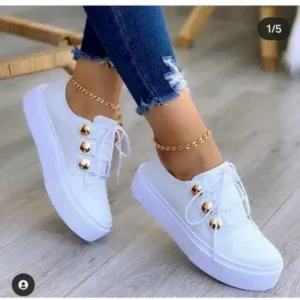 Whataoffers Women Plus Size Casual Platform Sneakers