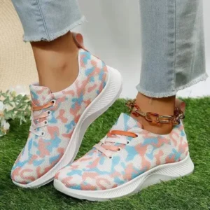 Whataoffers Summer Women Fashion Breathable Casual Colorful Printed Sneakers