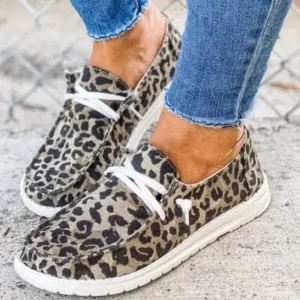 Whataoffers Women Leopard Casual Flat Loafers Shoes