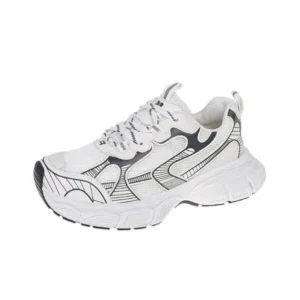 Whataoffers Women Fashion Distinctive Color Changing Lace-Up Comfortable Breathable Thick-Soled Sneakers