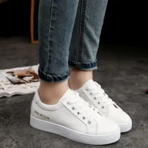 Whataoffers Summer Women Fashion Casual Solid Color Thick-Soled Canvas Sneakers