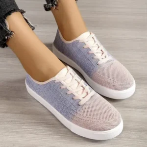 Whataoffers Summer Women Fashion Casual Fly-Woven Mesh Breathable Sneakers