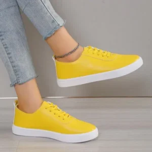 Whataoffers Women Fashion Casual Solid Color Hollow PU Flat Shoes