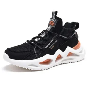 Whataoffers Men Spring Autumn Fashion Casual Colorblock Mesh Cloth Breathable Rubber Platform Shoes Sneakers