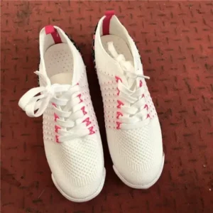 Whataoffers Women Fashion Color Blocking Lace Up Breathable Sneakers